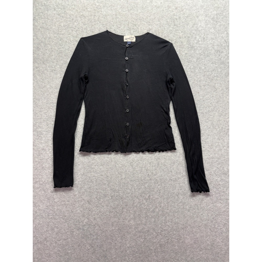 Universal Thread Womens XS Black Ribbed Button Down Long Sleeve Cardigan Top